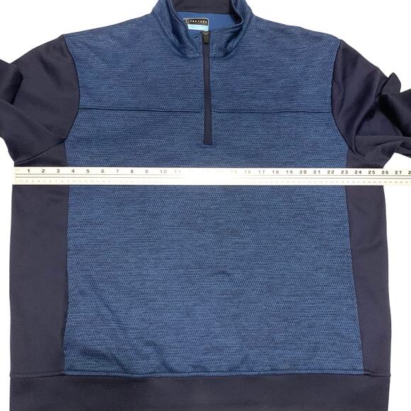 PGA Tour Mens Golf Shirt 2 Tone Blue Sz. XL Quarter Zip Pullover Pockets Sporty - Picture 8 of 12